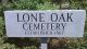 Lone Oak Cemetery sign